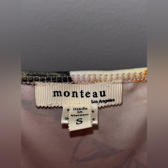 Monteau Los Angeles Floral Pink Spring Dress, Size: Small(S) - Picture 6 of 9